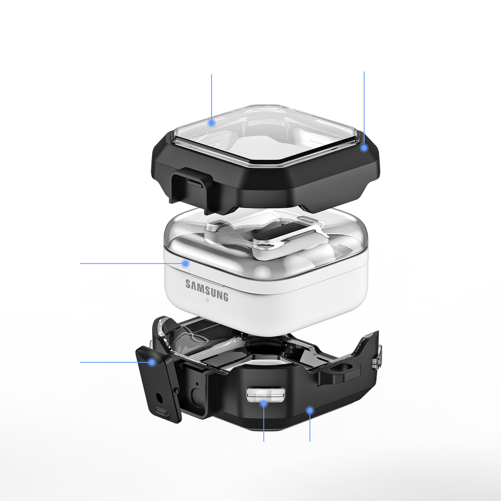 Чехол с черными рамками из TPU и PC для наушников Samsung Buds4 и Buds 4 Pro, серия SECD Series Case от Dux Ducis