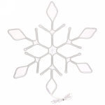 Фигура световая «Снежинка» 67 см, гибкий неон, белая (постоянное свечение)