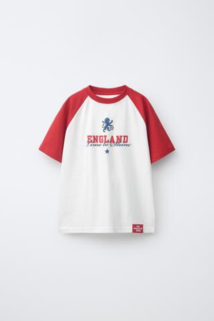 ZARA ФУТБОЛКА С ПРИНТОМ ENGLAND FIFA WORLD CUP ™ 2026, БЕЛЫЙ