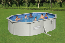 Cтальной бассейн Bestway Hydrium Oval Pool 500х360х120 см + песочный ф/насос 3028 л/ч, лестница, тент, подстилка (56586 BW)
