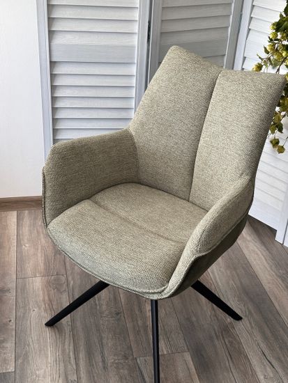 Стул PONTUS 360 град. поворот. KN01-15 Олива/ BZ1046-18 Темно-зеленый/ Черный