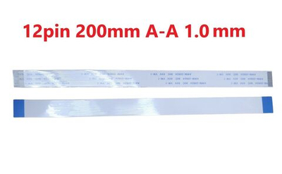 Шлейф FFC 12-pin Шаг 1.0mm Длина 20cm Прямой A-A AWM 20624 80C 60V VW-1