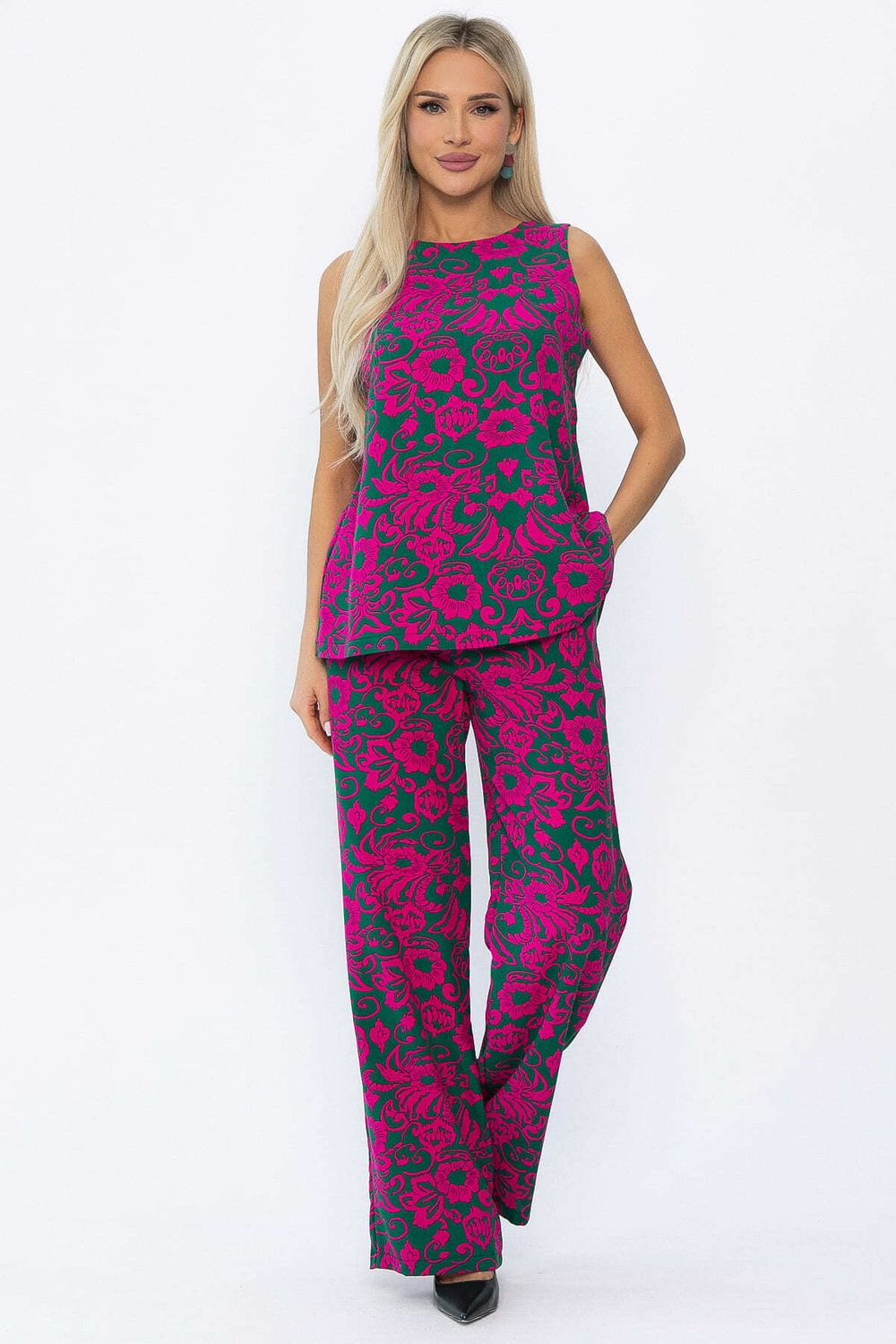 Костюм Стильный акцент (малиново-зеленый) К13906-25М LT Collection