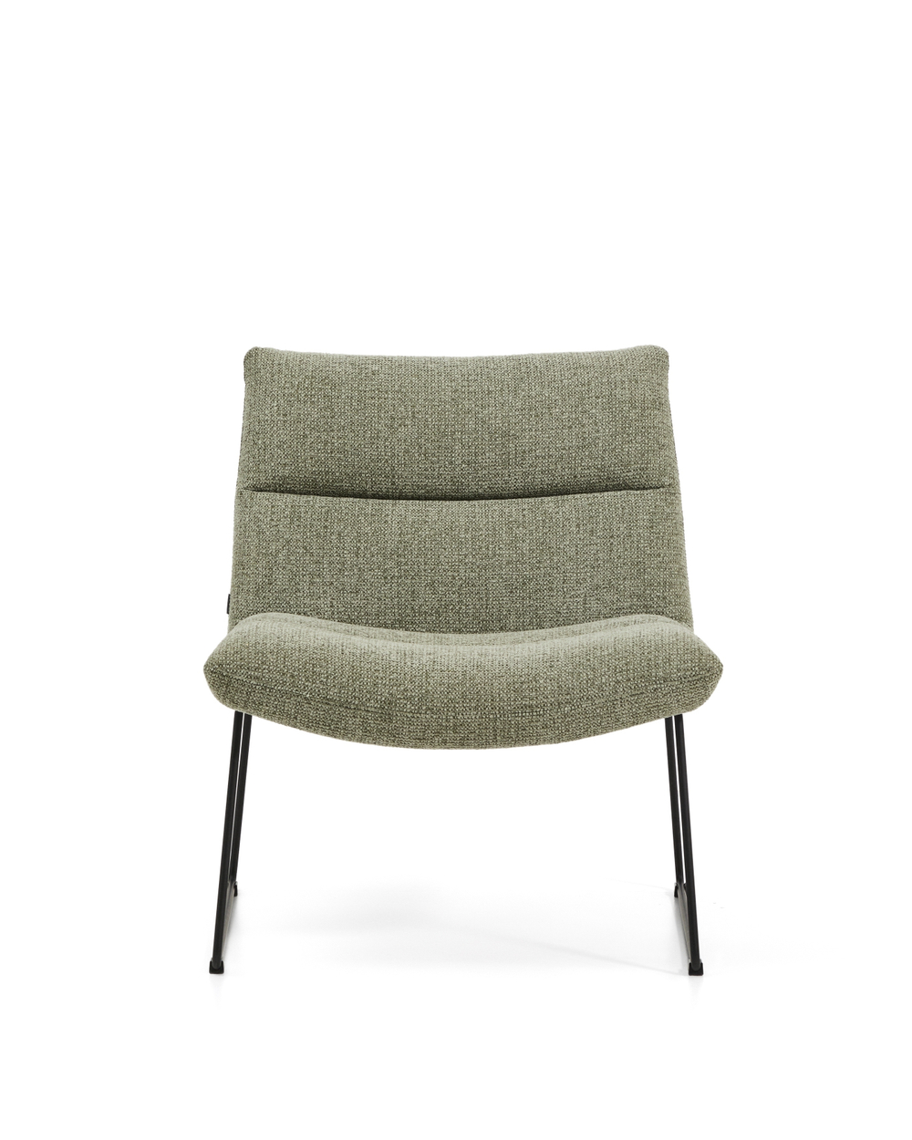 Кресло Asen из зеленого шенилла с черными стальными ножками