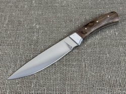 Якутский нож, цельнометаллический, сталь Х12МФ, рукоять орех, кованый дол