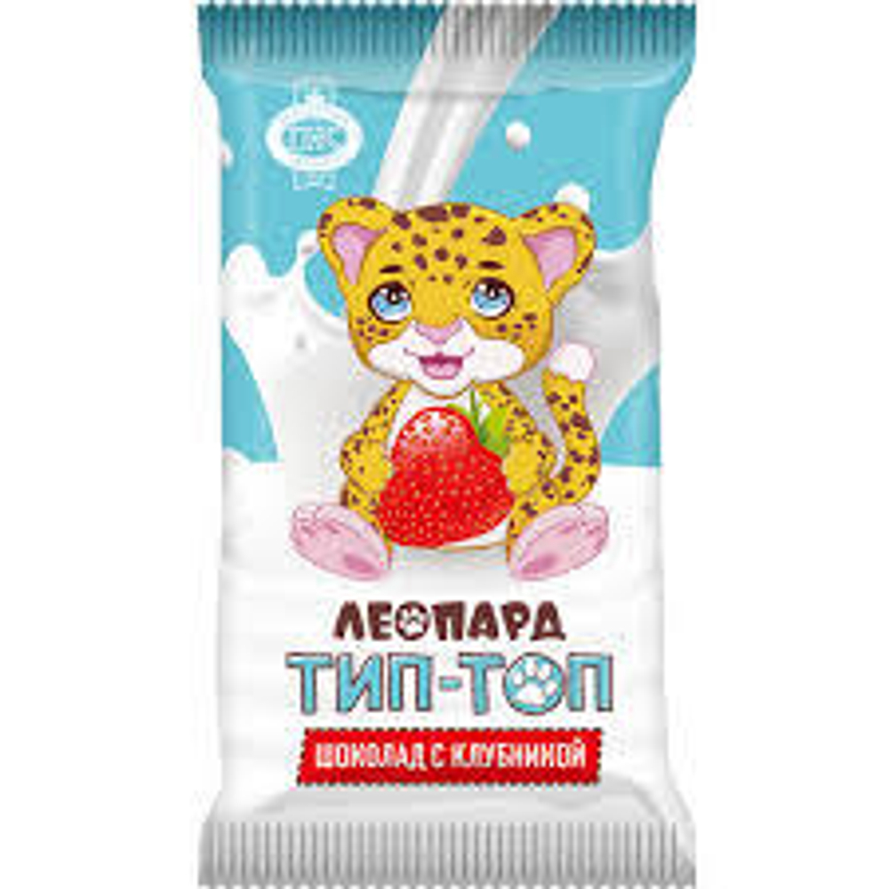 Шоколад Леопард Тип-Топ 90г с клубникой