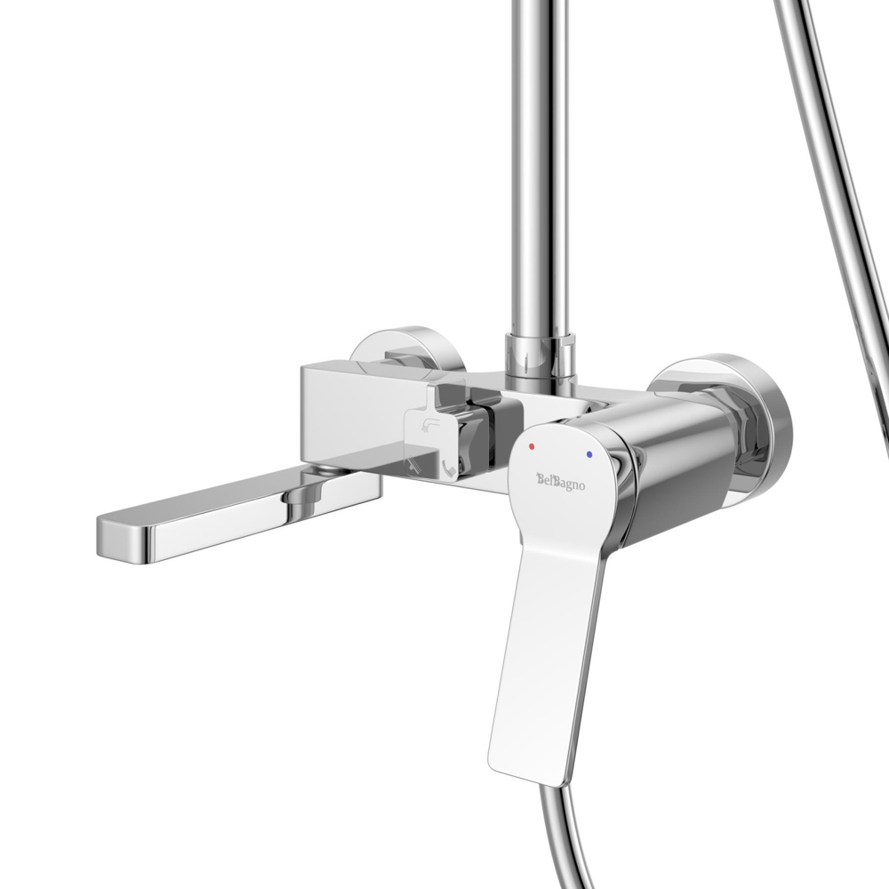 Душевая стойка BelBagno со смесителем и изливом ALBANO-VSCM-CRM