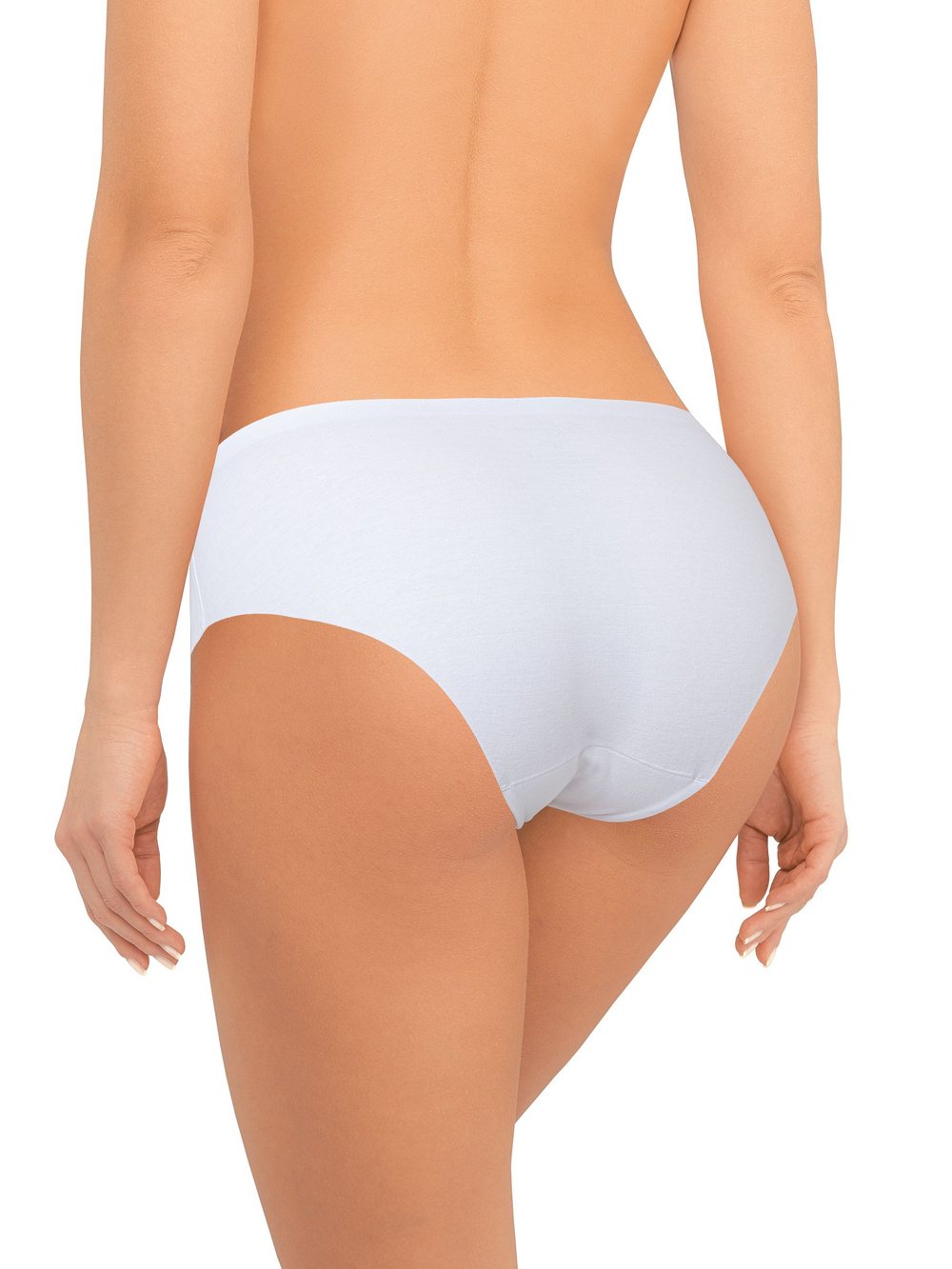 Бесшовные хлопковые трусики-слипы (Размер: S) (Цвет: белый)