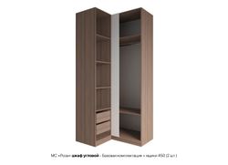 МС Роза Шкаф угловой 1100 Орех Франклин/Ройс Белый софт, ДСВ Мебель