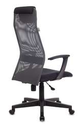 Кресло руководителя Бюрократ KB-8 темно-серый TW-04 TW-12 сетка/ткань с подголов. крестов. пластик