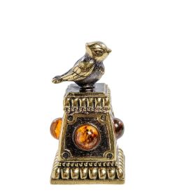 AM-2124 Колокольчик «Чижик-Пыжик» (латунь, янтарь)