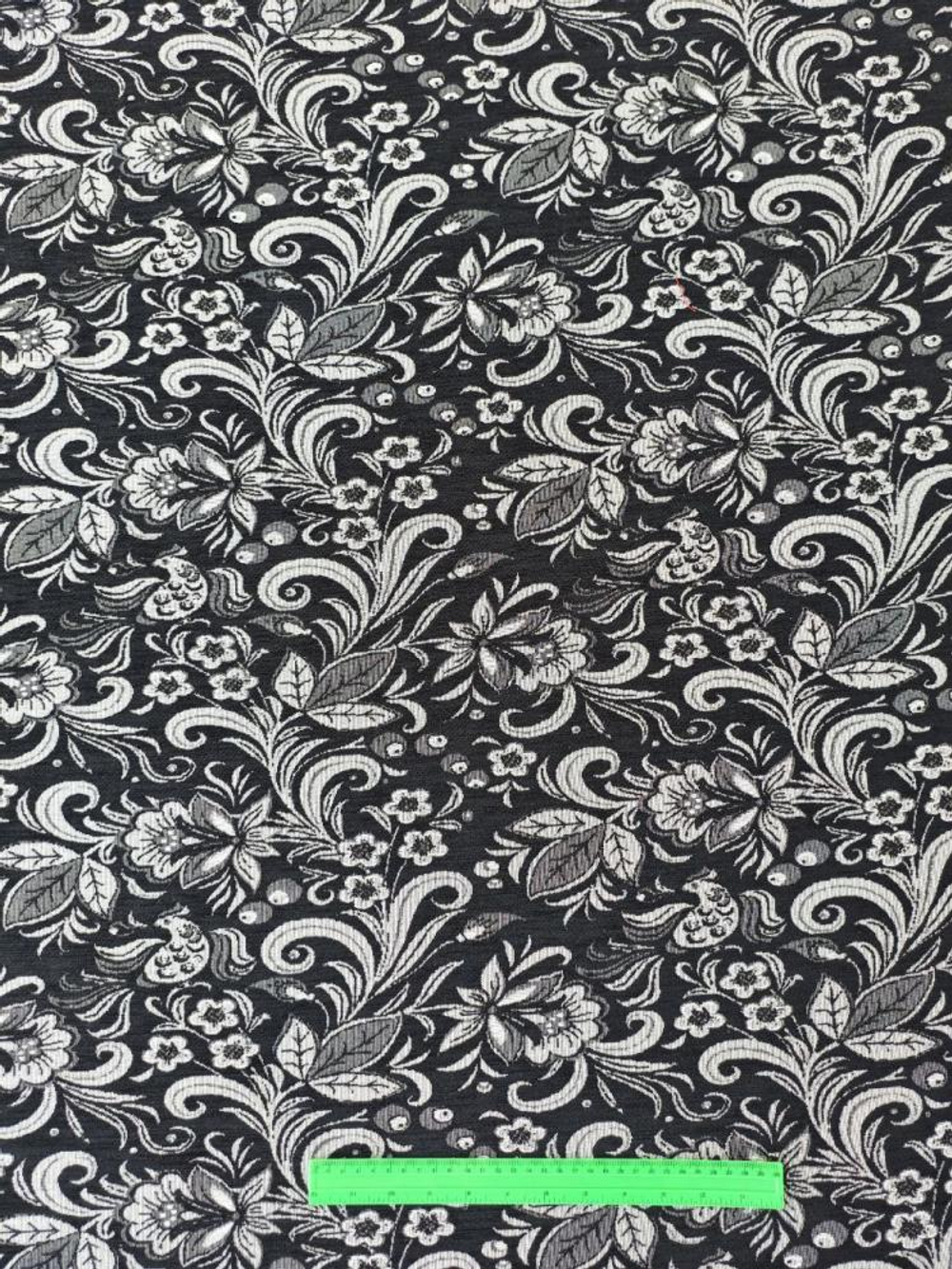 Гобелен в русском стиле Хохлома монохром ширина 140 см