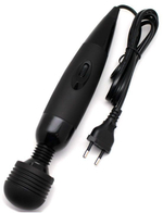 Чёрный вибратор-жезл - 25 см. (Цвет: черный)