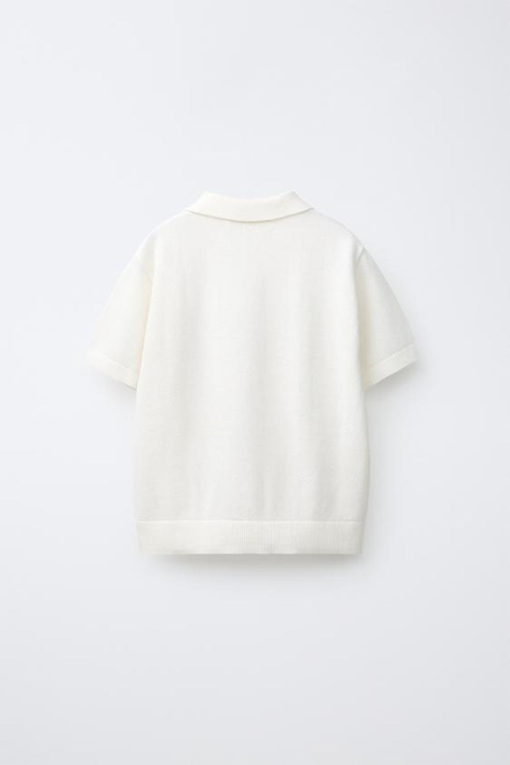 ZARA ПОЛО ИЗ ТКАНИ ПИКЕ, БЕЛЫЙ