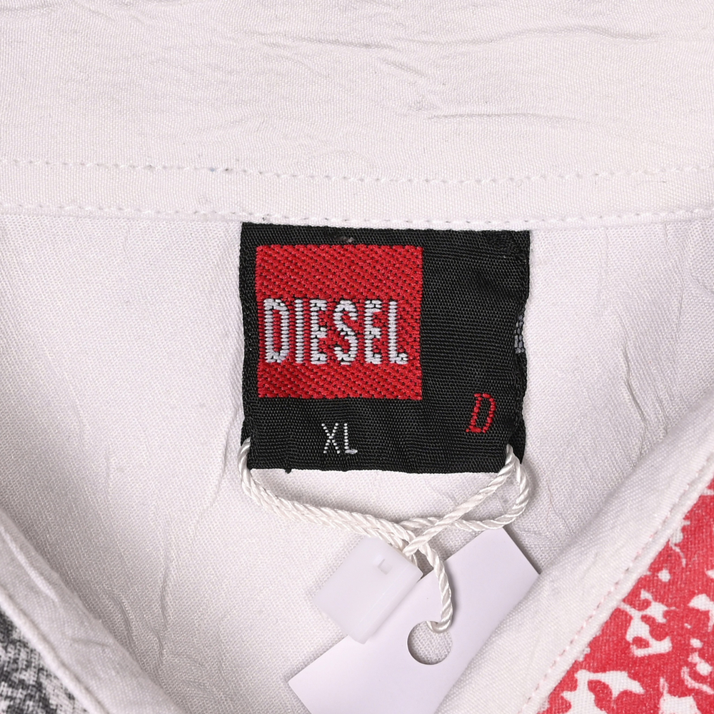 Белая рубашка Diesel c абстрактным принтом, L