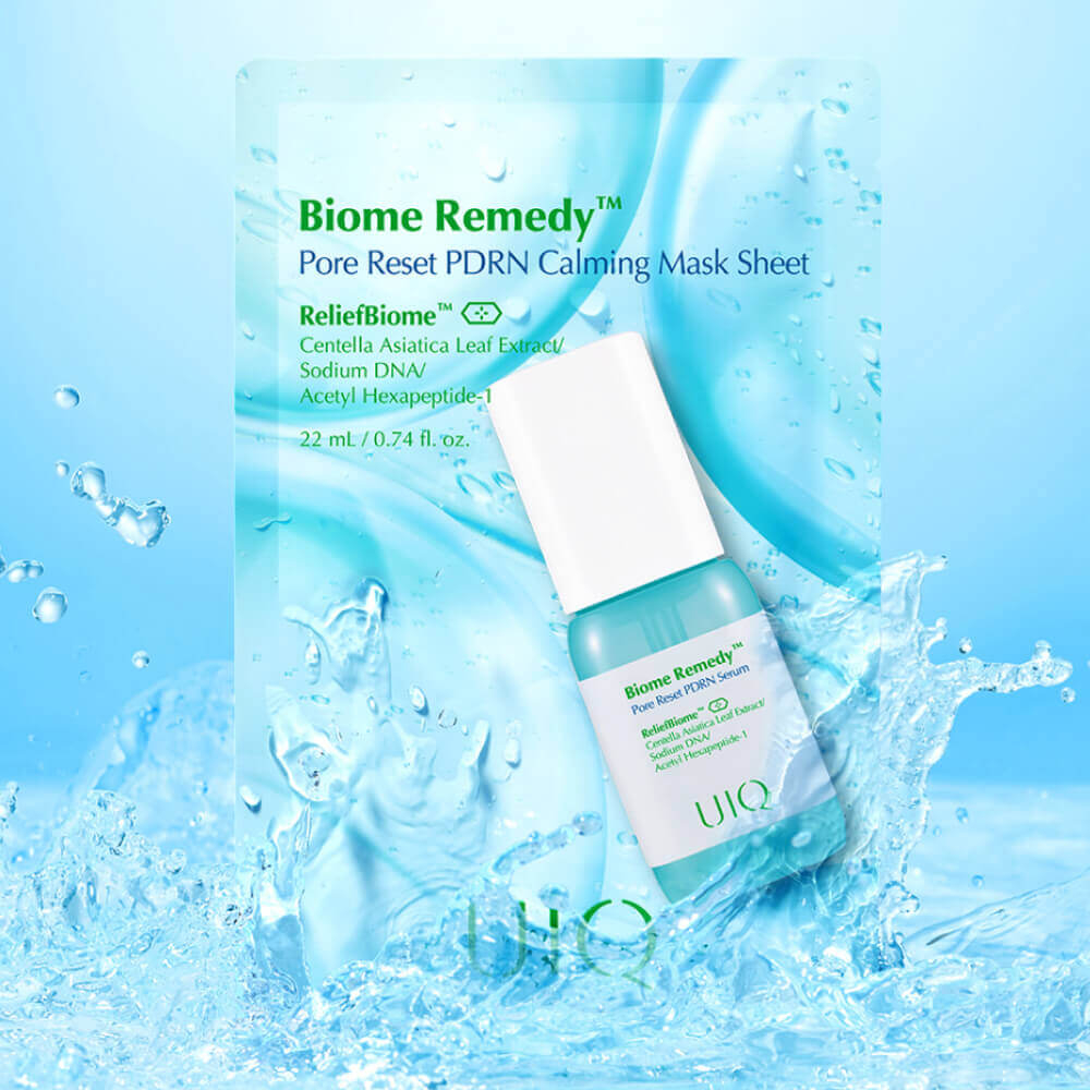 Успокаивающая маска с ПДРН и центеллой UIQ Biome Remedy Pore Reset PDRN Calming Mask Sheet