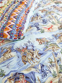 Постельное белье Сказка "Сказки севера/Орнамент" евро Наволочка 50х70 см 2 шт Простынь 240х215 см Пододеяльник 200х215 см, перкаль