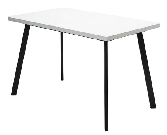 Стол ФИН 120 Белый, стекло/ Черный каркас М-City
