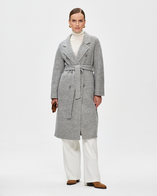 Пальто кашемировое двубортное длинное