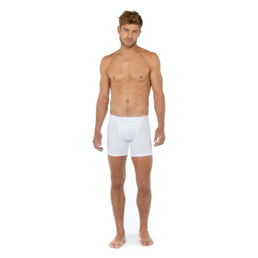Мужские трусы боксеры удлиненные белые HOM HO1 Long Boxer Briefs HO1 359519_400003