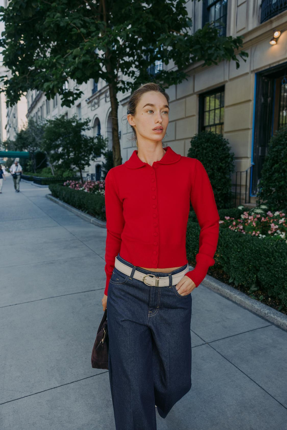 ZARA ВЯЗАНЫЙ КАРДИГАН, КРАСНЫЙ