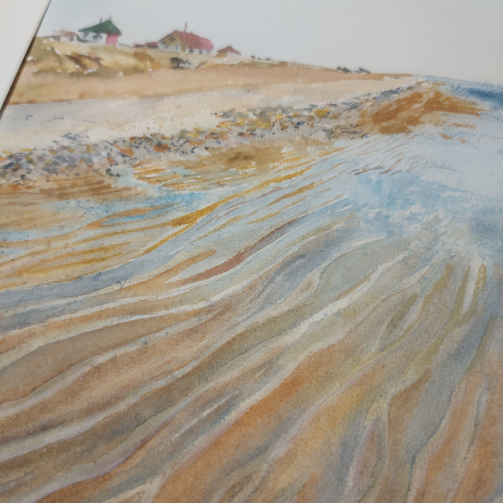 Картина авторская акварельная в паспарту 40х50 см на стену для интерьера "Приют рыбака на Белом море" "