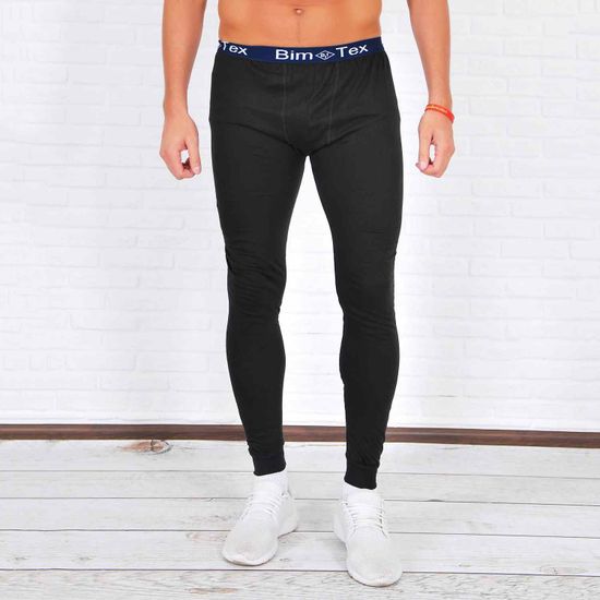 Кальсоны мужские с начёсом (Хлопок, Чёрн)