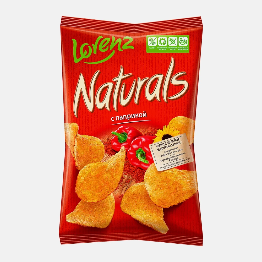 Чипсы картофельные Naturals с паприкой 100г