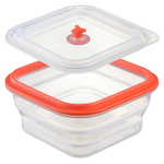 Контейнер для переноски и хранения силиконовый квадратный складной silikobox, 600 мл, красный