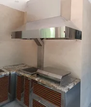 Комплект дровяная печь для казана с тумбой, 90x70х61 см, Ontario, KuhniGrill