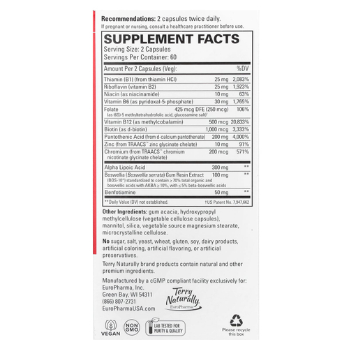 Terry Naturally, Healthy Feet & Nerves ™, 120 капсул