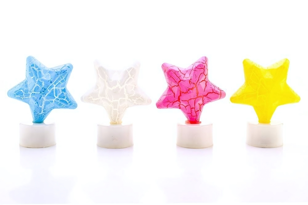 Ночник Звездочка 9см 4 цвета микс кор