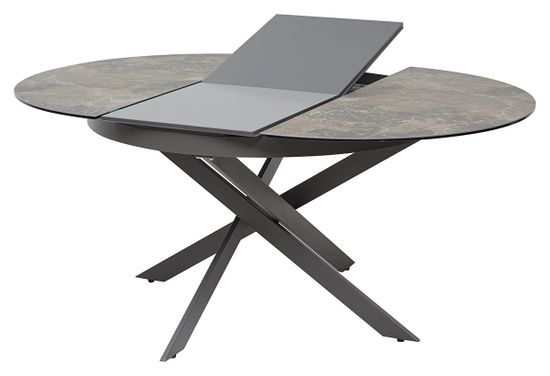 Стол TRENTO 120 KL-19 СЕРО-КОРИЧНЕВЫЙ КАМЕНЬ, итальянская керамика/ GREY1 серый каркас М-City