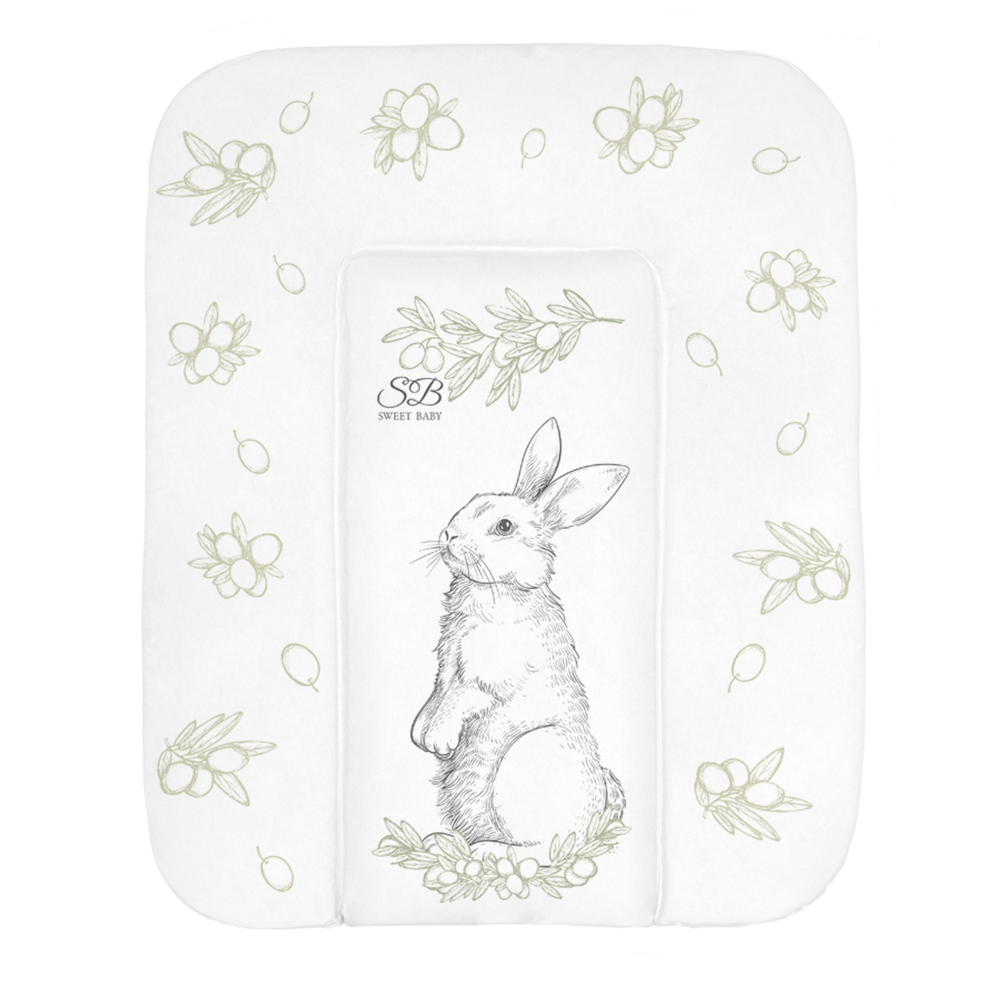 Пеленальный матрасик 58х71 Sweet Baby Foresta Magica Grigio/oliva (заяц серый/оливковый