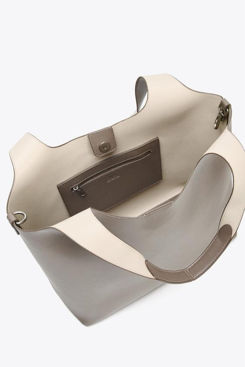 ZARA СУМКА-ШОПЕР, СЕРЫЙ