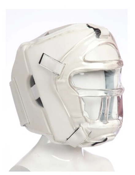 Шлем для всестилевого каратэ со съемной маской (белый)