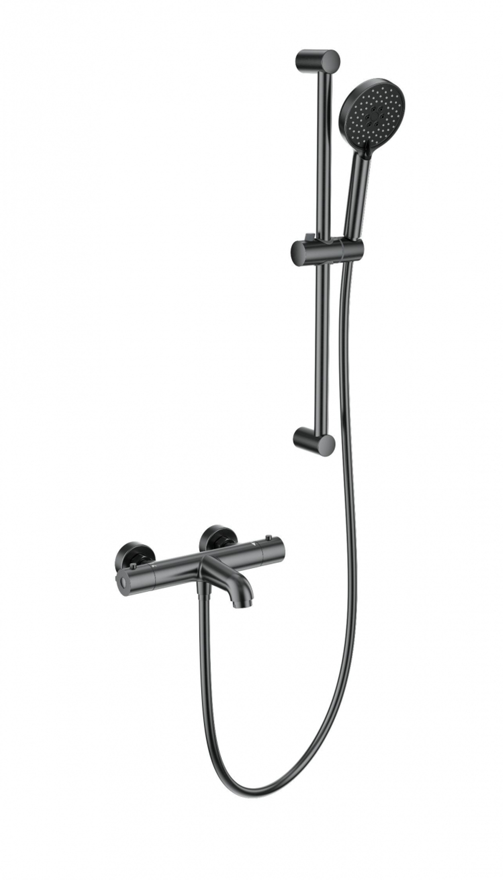 Смеситель для ванны с душевым гарнитуром и термостатом WONZON & WOGHAND, Темный графит (WW-C2006-A-BGG)
