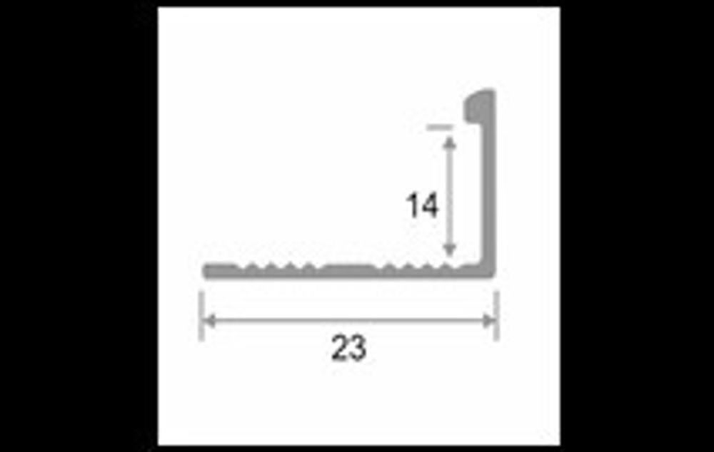 Алюминиевый Г-образный профиль ПО-Г14 серебро матовое 2700 мм