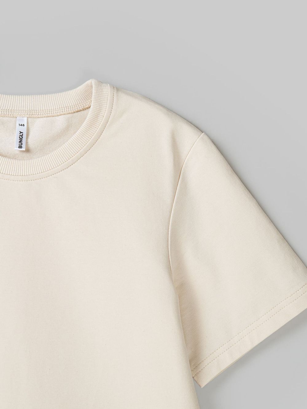 Футболка из футера "Лён" с принтом 7+