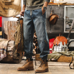 Летние тонкие джинсовые брюки в мужском стиле американского ретро.