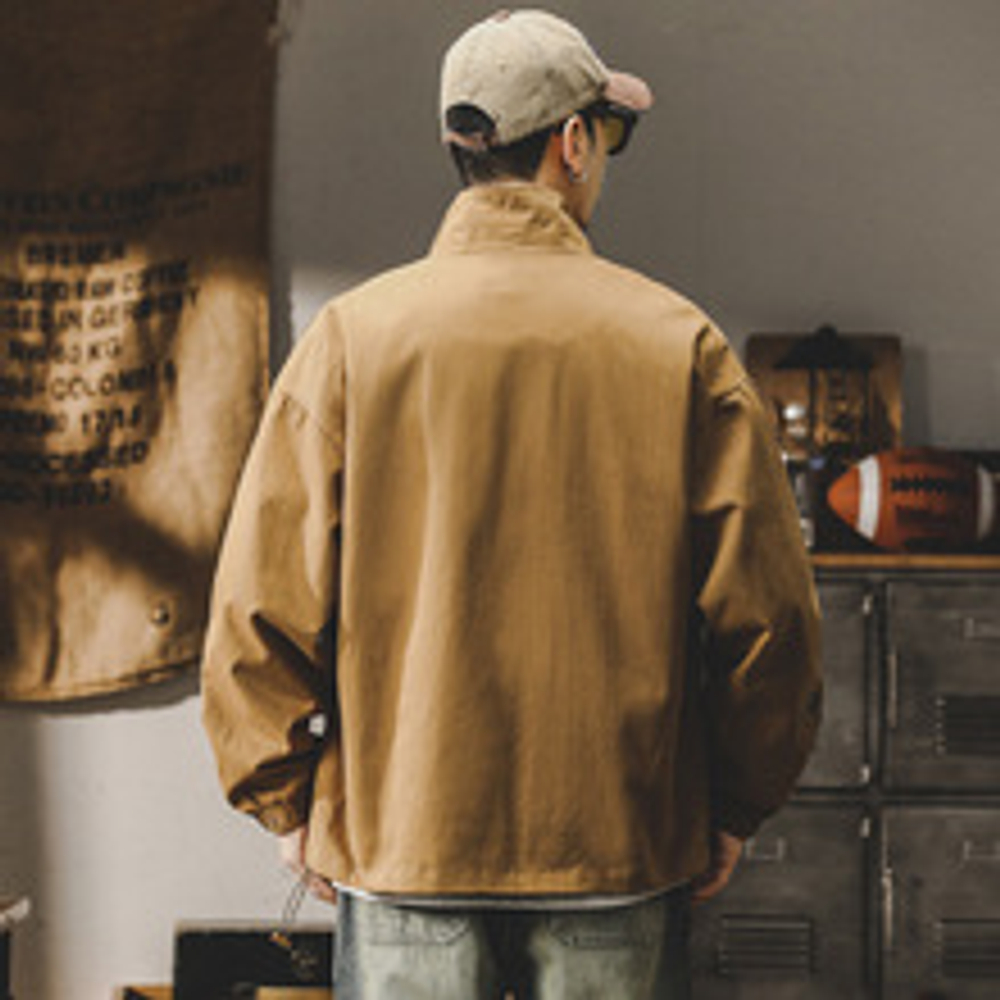 Модный бренд JIELEINUO. Куртка мужская свободная в Американском стиле сезон осень-весна.