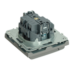 Розетка 1-местная с крышкой с защ. штор, STEKKER, с/з, 250В, 16А, серия Эмили, RST16-5112-10, платиново-серый, soft touch 49959