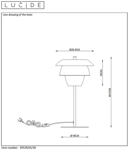 Настольная лампа Lucide Jericho 05529/01/30