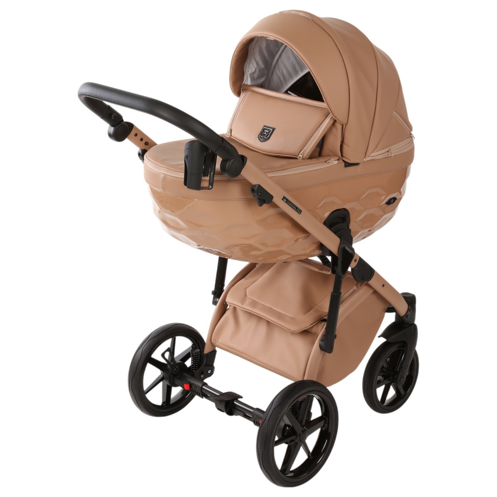 Детская универсальная коляска Adamex PRO Natura - CN-5-Camel (темно-бежевая экокожа)