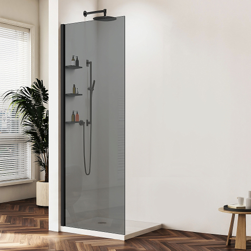 Душевая перегородка Vincea Walk-In VSW-1HWS110CGB 110 профиль черный/стекло тонированное