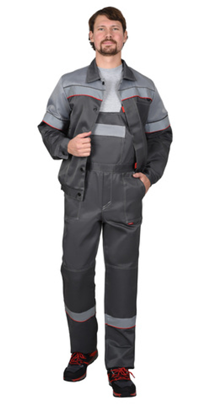 Костюм "ЛЕГИОНЕР" летн, куртка, кор., п/к. т.серый со светло-серым и СОП 50мм - ПОД ЗАКАЗ