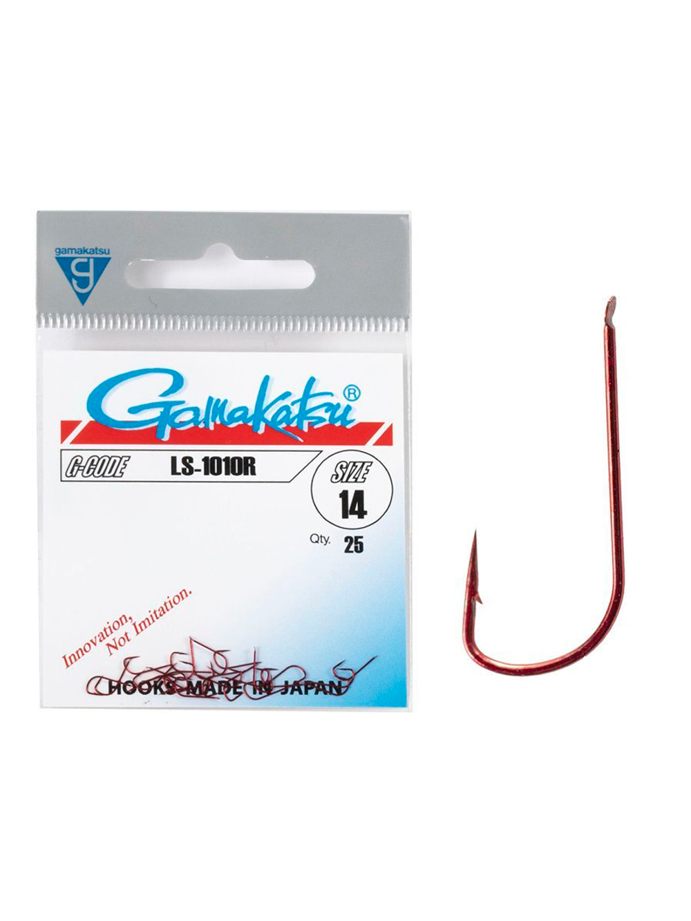 Крючки Gamakatsu LS-1010R HOOKS RED размер 12 (упк.25шт.)