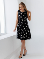 Сарафан зебра с воланом женский длинный летний домашний большие размеры платье на широких бретелях