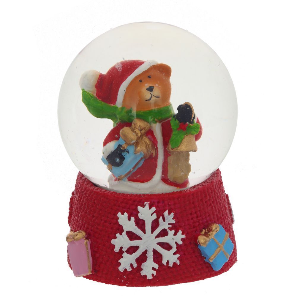 GAEM Фигурка декор в стекл шаре "Дед Мороз/Снеговик/Мишка", D4,5 см, L4 W4 H6,5 см, 3в.