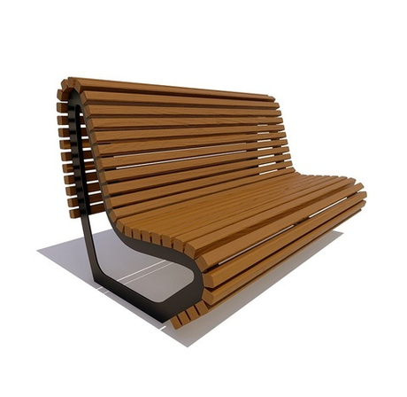 Скамейка стальная "Лондон" сосна 2,0м, без подлокотников, тик